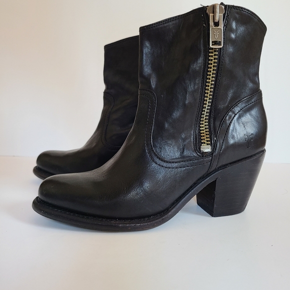 Frye Leslie Western Moto Leather Booties - Picture 8 of 9